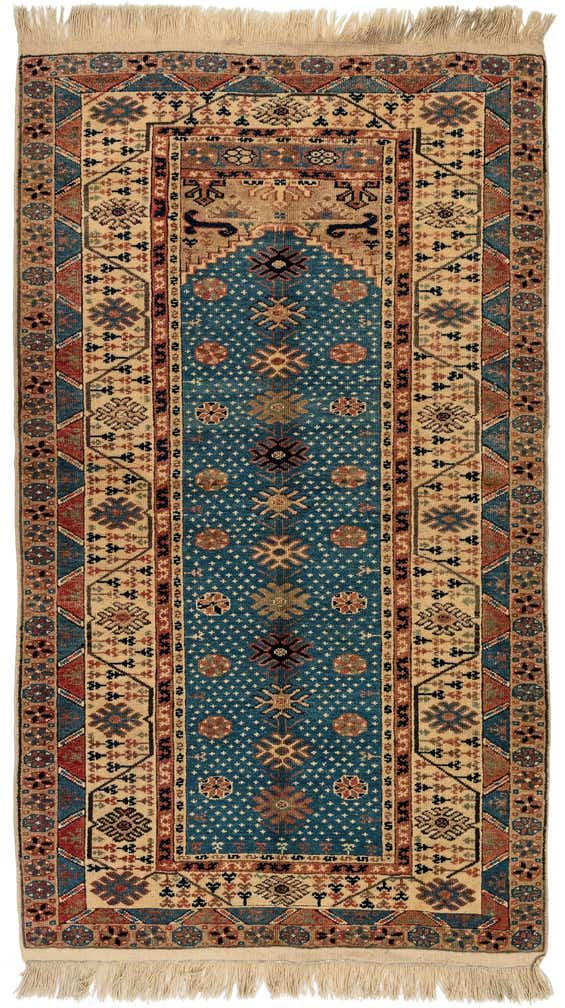3' 5 x 5' 9 Hand Knotted Shirvan Wool Rug