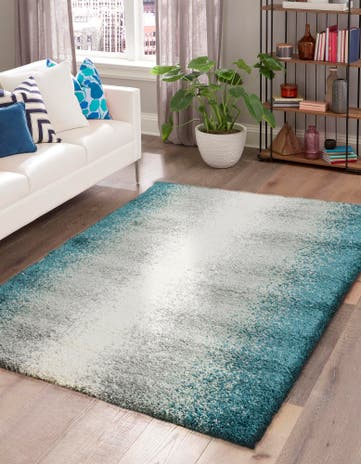 Teal Soft Touch Shag Rug