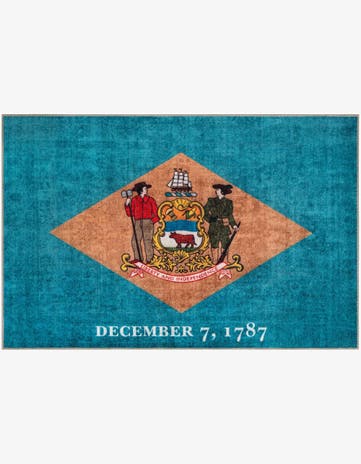 Teal Delaware The Flag Collection Rug