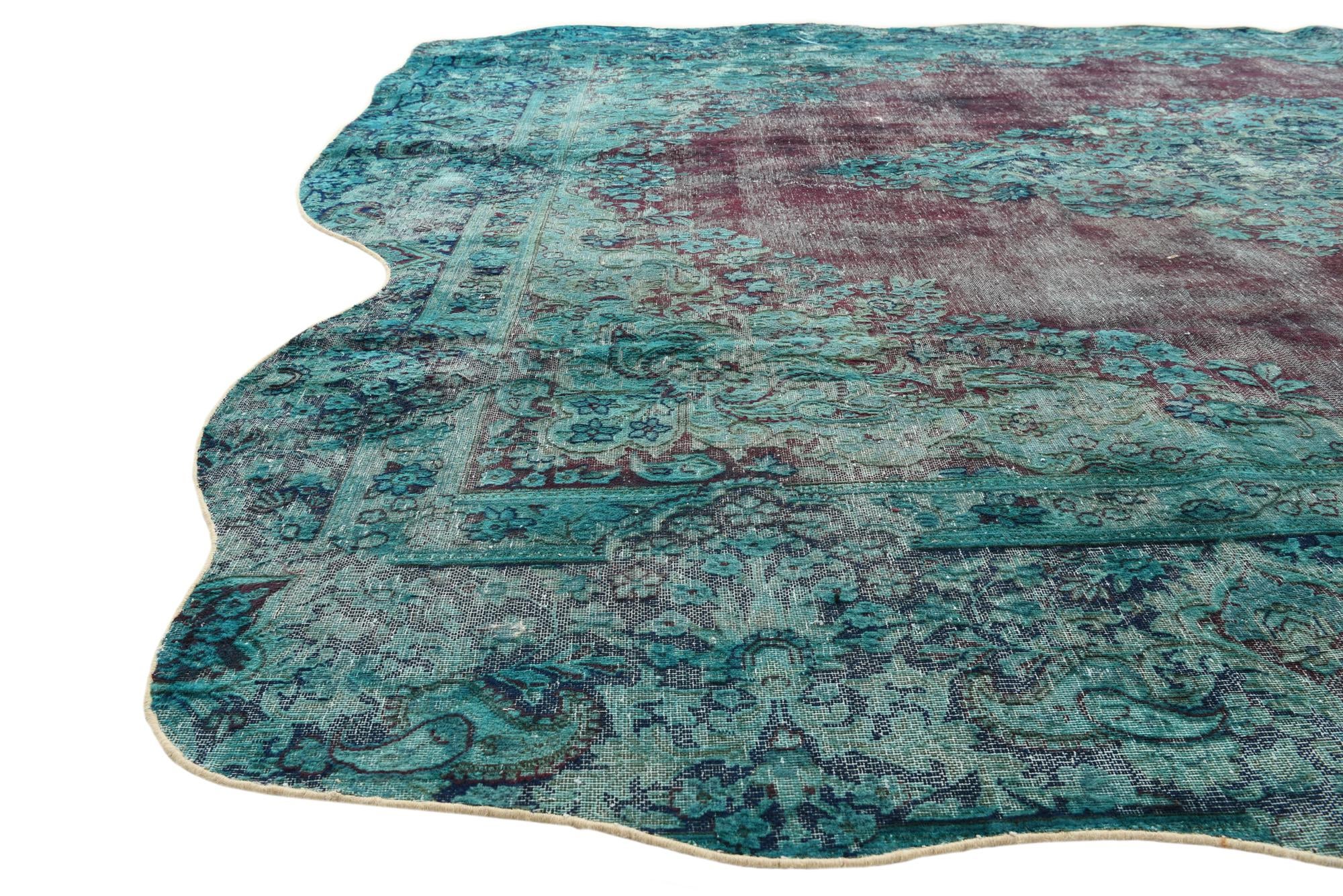 9' 5 x 13' 3 Hand Knotted Ultra Vintage Persian Wool Rug