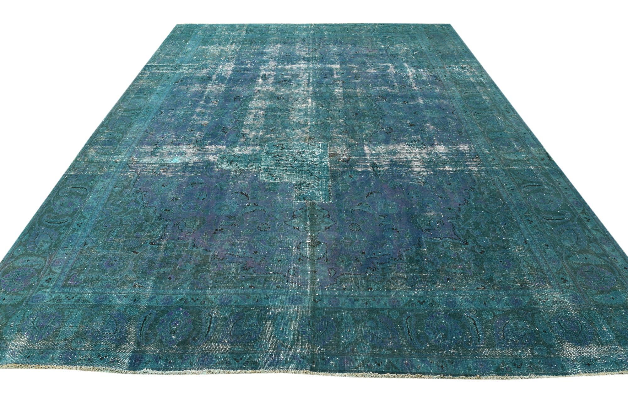 9' 1 x 12' Hand Knotted Ultra Vintage Persian Wool Rug