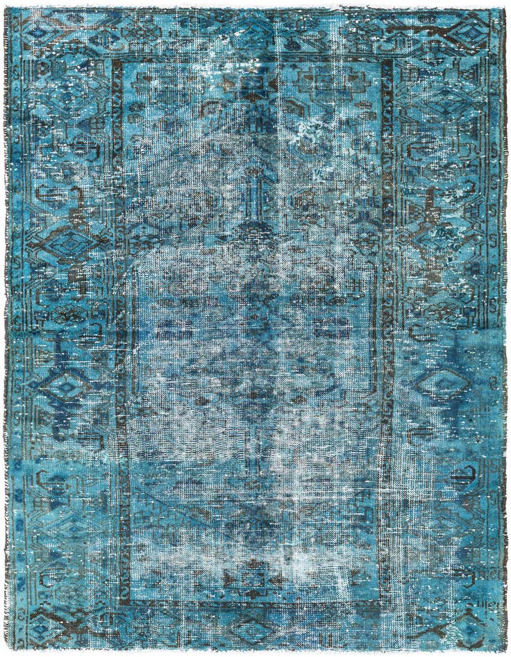 Detail image of 4' 2 x 6' Hand Knotted Ultra Vintage Persian Wool Rug