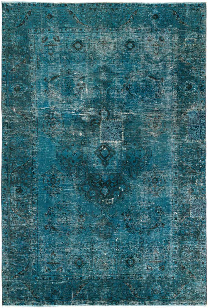6' 8 x 9' 10 Hand Knotted Ultra Vintage Persian Wool Rug