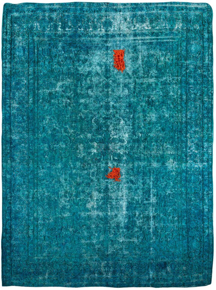10' x 13' 7 Hand Knotted Ultra Vintage Persian Wool Rug