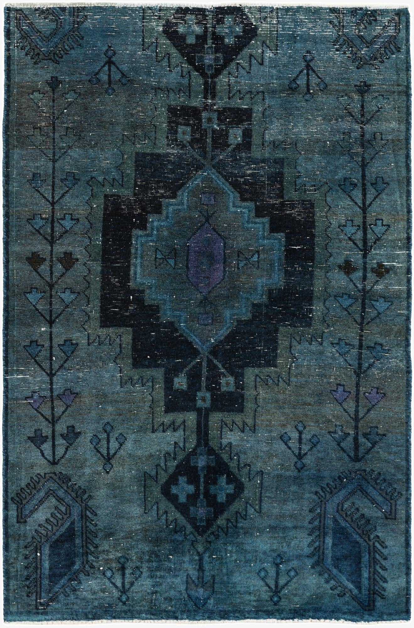 4' 1 x 6' 1  Hand Knotted Ultra Vintage Persian Wool Rug