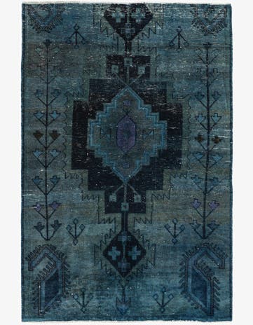 4' 1 x 6' 1 Hand Knotted Ultra Vintage Persian Wool Rug