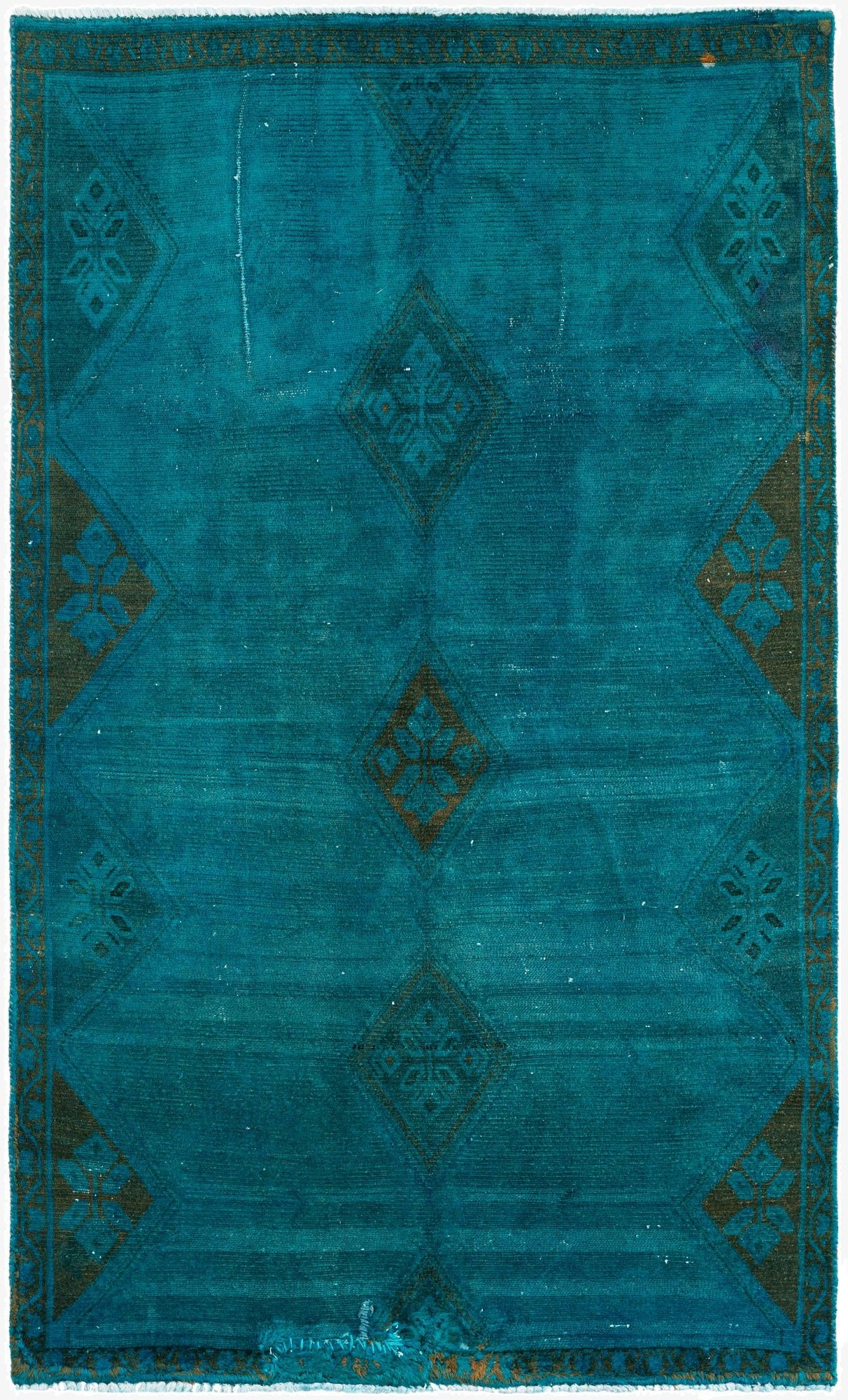 4' 1 x 6' 10  Hand Knotted Ultra Vintage Persian Wool Rug