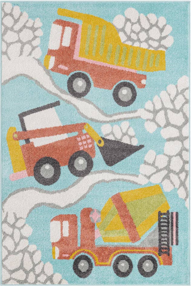 Detail image of 4' x 6' Construction Whimsy Kids Rug