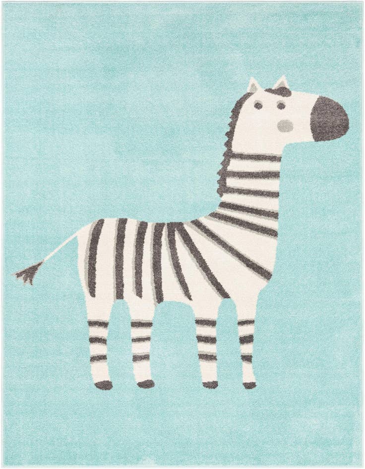 Detail image of 5' 3 x 8' Zebra Whimsy Kids Rug