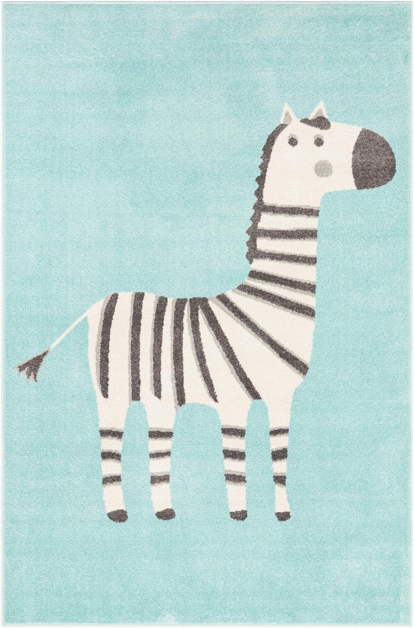 5' 3 x 8' Zebra Whimsy Kids Rug