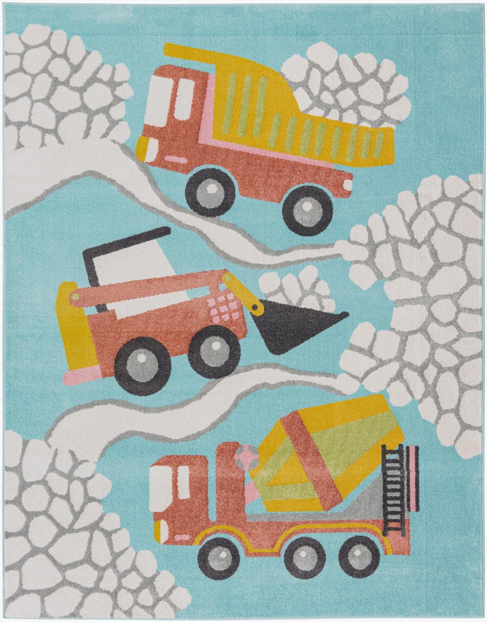 Primary image 7' 10 x 10' Construction Whimsy Kids Rug