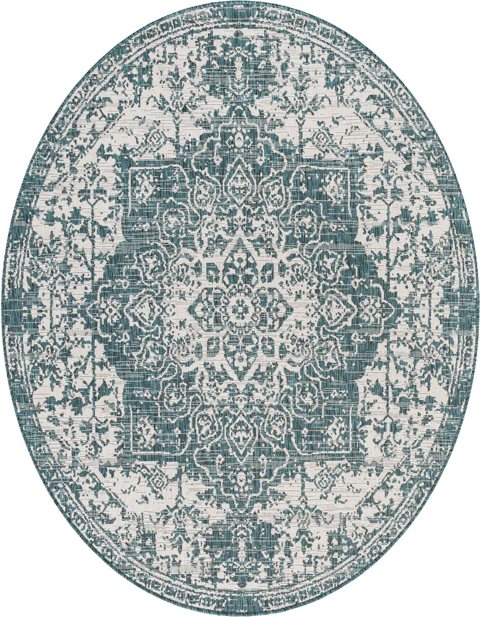 7' x 7' Easy-Clean Jill Zarin Dubai Indoor / Outdoor Round Rug
