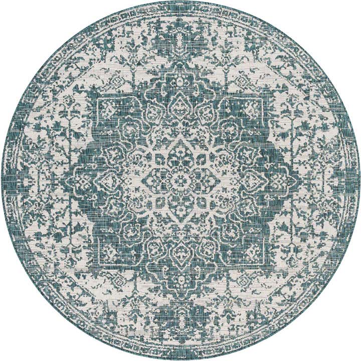 7' x 7' Easy-Clean Jill Zarin Dubai Indoor / Outdoor Round Rug