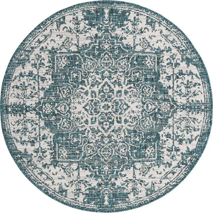 4' x 4' Easy-Clean Jill Zarin Dubai Indoor / Outdoor Round Rug