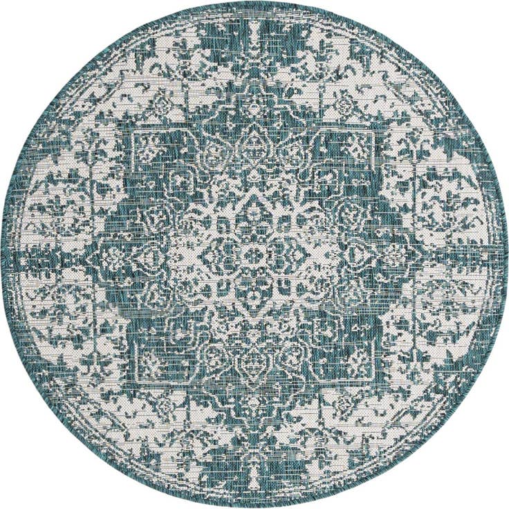 Detail image of 4' x 4' Easy-Clean Jill Zarin Dubai Indoor / Outdoor Round Rug