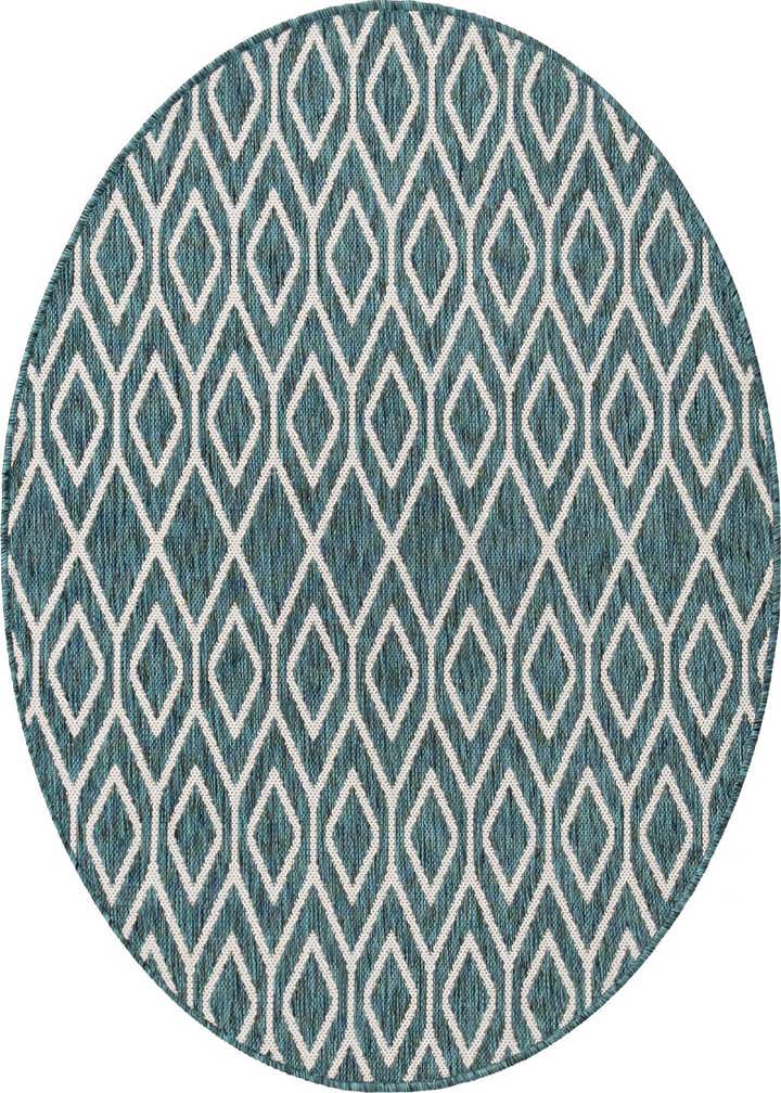 4' x 4' Easy-Clean Jill Zarin Turks and Caicos Indoor / Outdoor Round Rug
