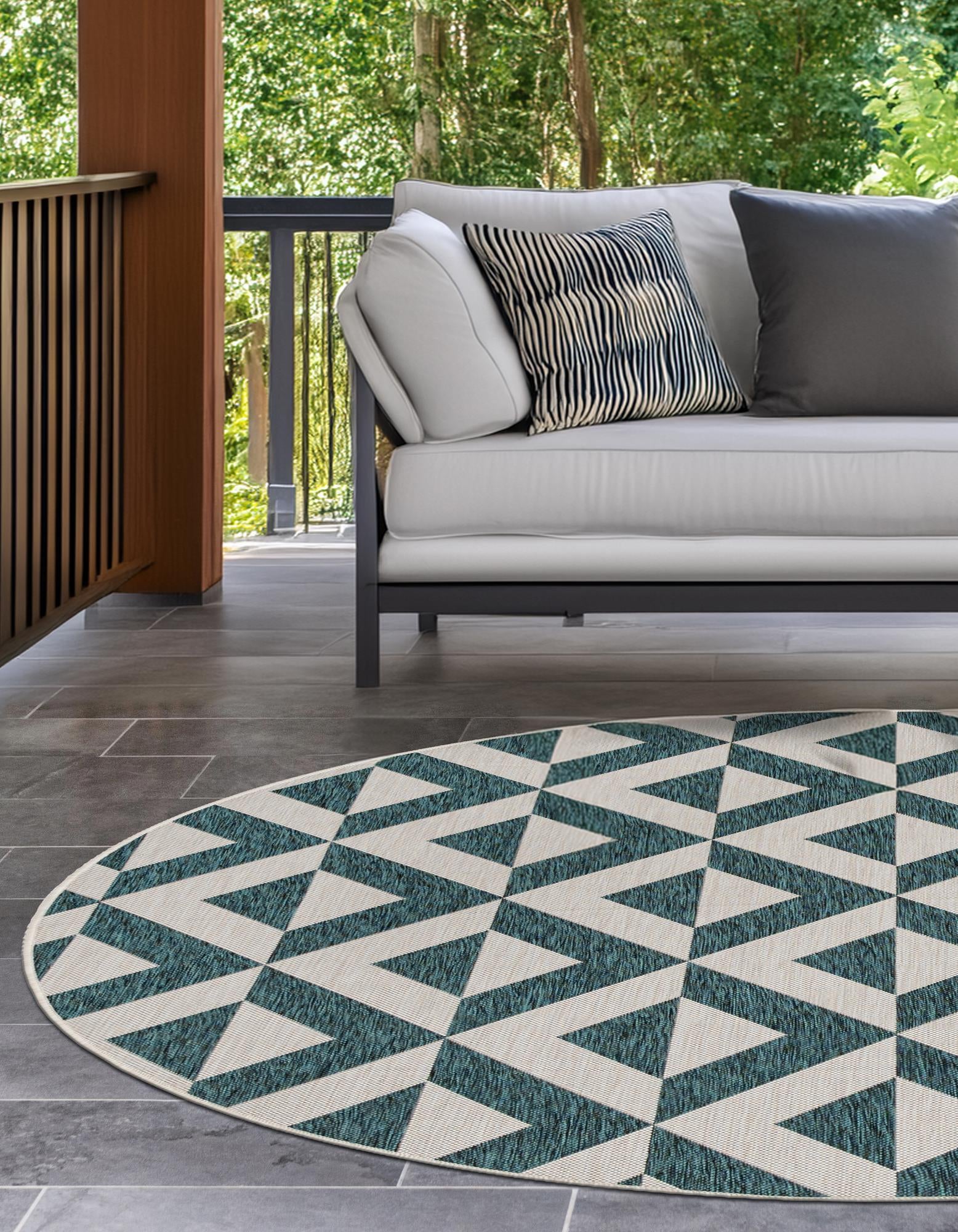 4' x 4' Easy-Clean Jill Zarin Napa Indoor / Outdoor Round Rug