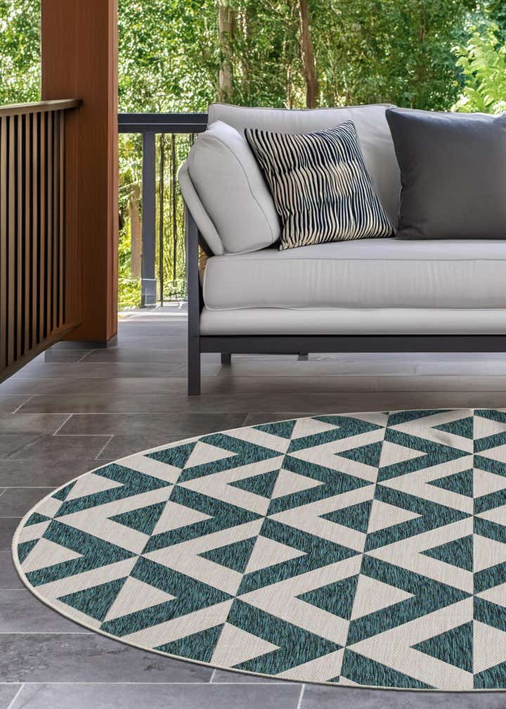 4' x 4' Easy-Clean Jill Zarin Napa Indoor / Outdoor Round Rug