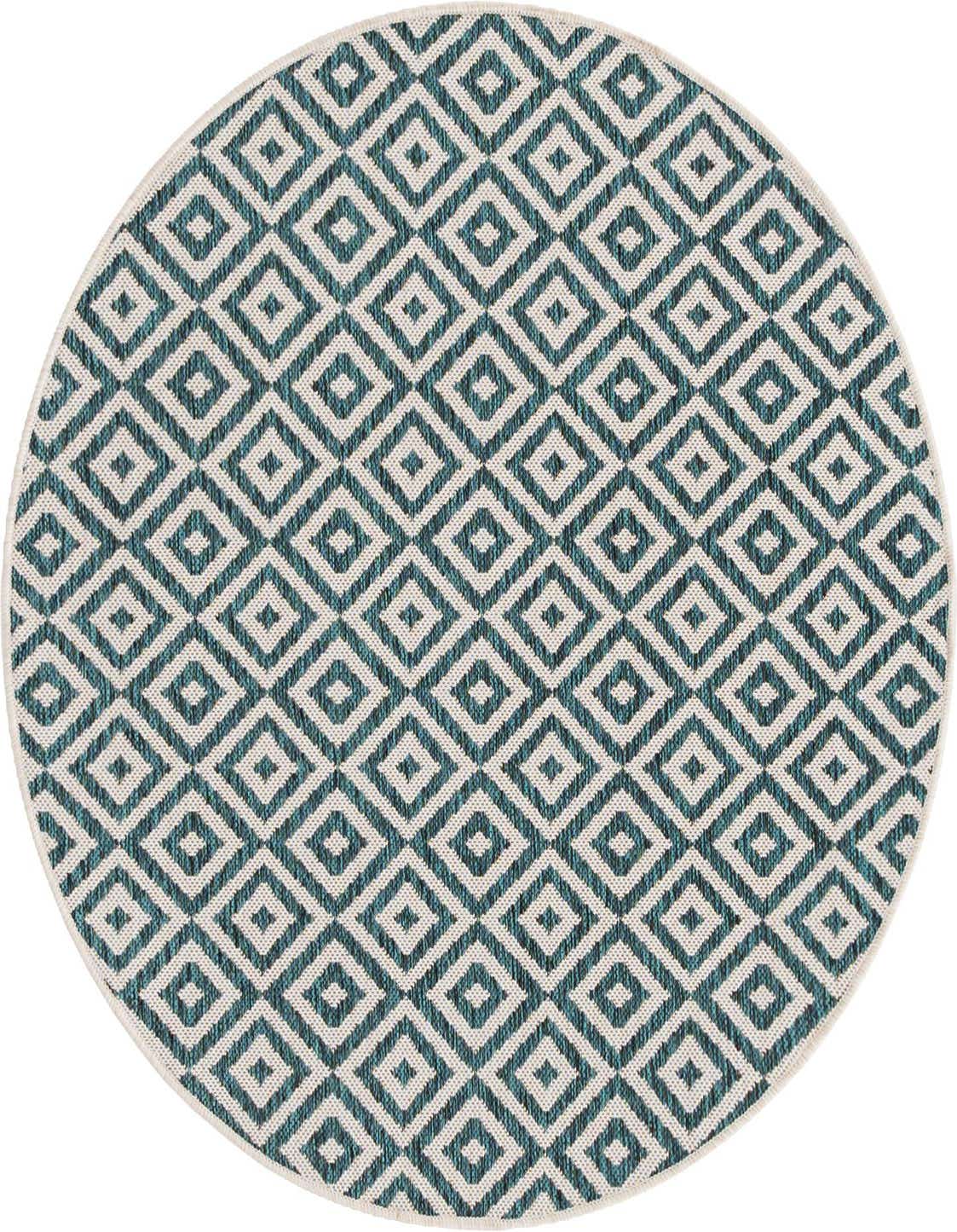 4' x 4' Easy-Clean Jill Zarin Costa Rica Indoor / Outdoor Round Rug