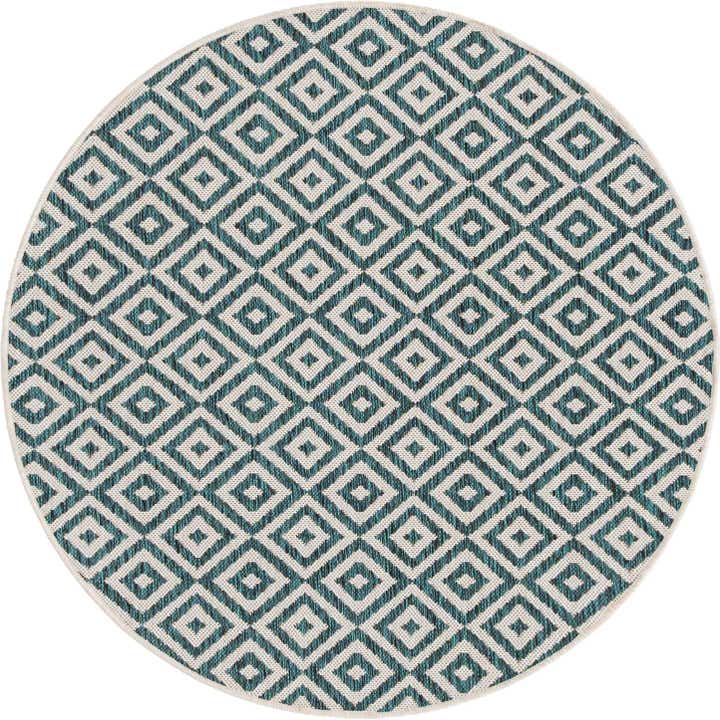 4' x 4' Easy-Clean Jill Zarin Costa Rica Indoor / Outdoor Round Rug