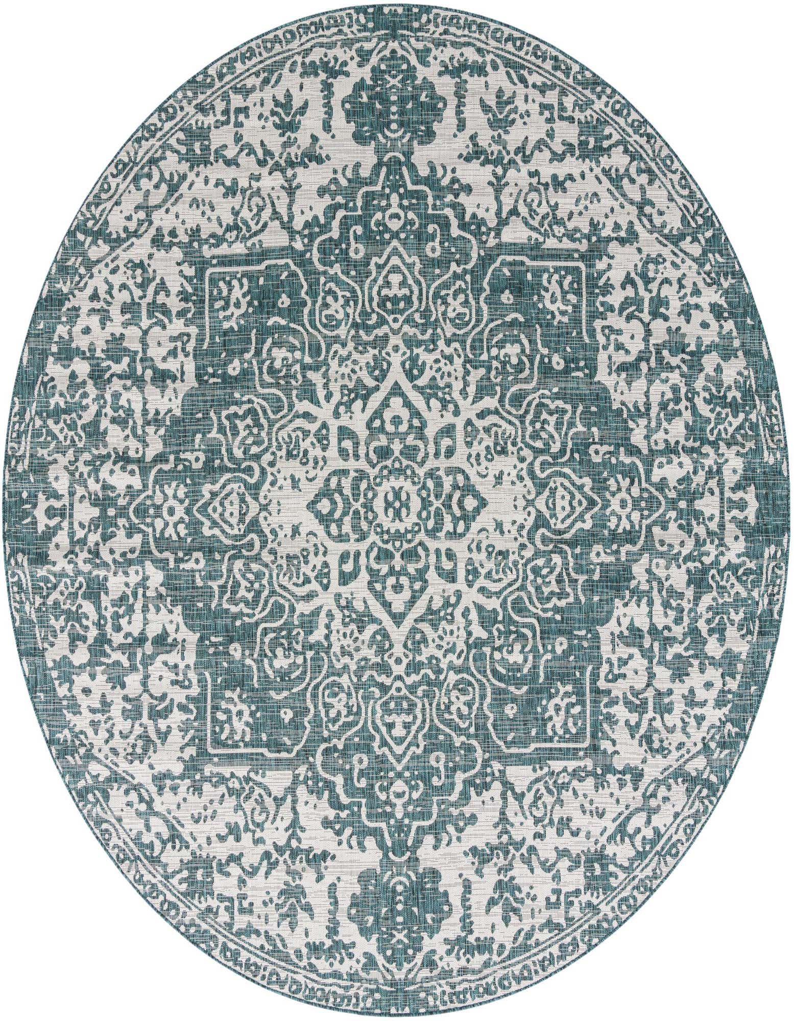 10' 8 x 10' 8 Easy-Clean Jill Zarin Dubai Indoor / Outdoor Round Rug
