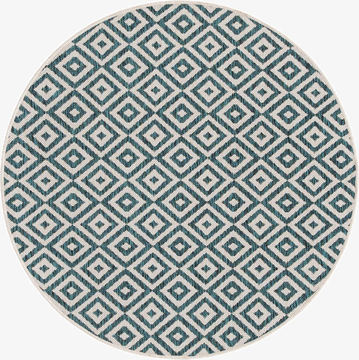 4' x 4'  Washable Jill Zarin Costa Rica Indoor / Outdoor Round Rug