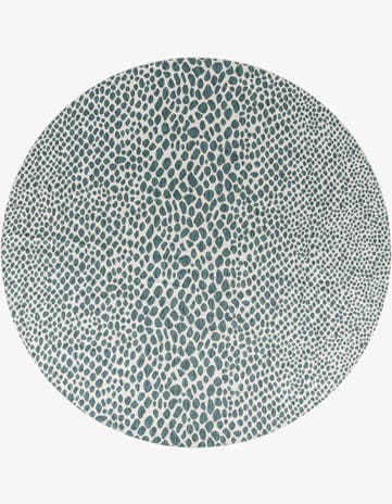 Teal Easy-Clean Jill Zarin Cape Town Indoor / Outdoor Round Rug