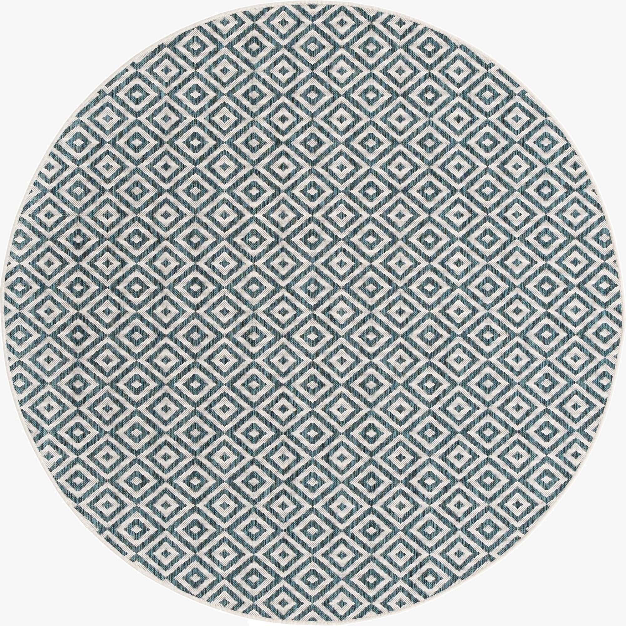 7' x 7'  Washable Jill Zarin Costa Rica Indoor / Outdoor Round Rug