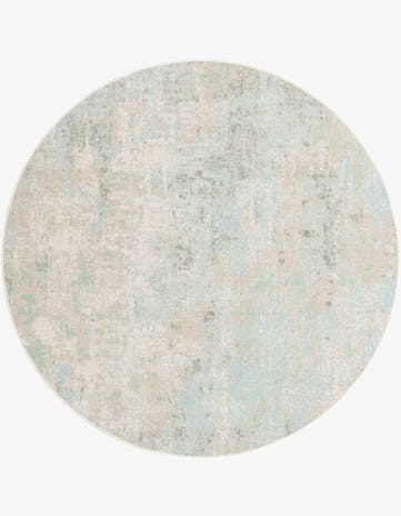 Teal Lotus Round Rug