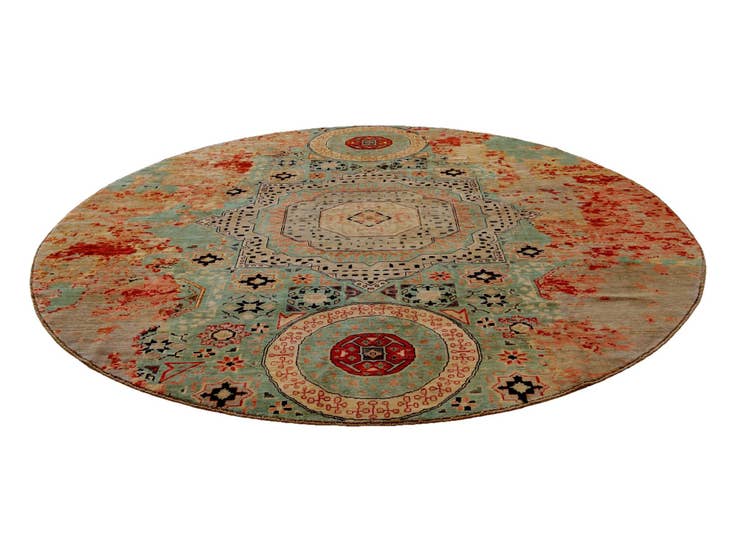 Detail image of 9' 8 x 9' 10 Hand Knotted Mamluk Ziegler Round Rug
