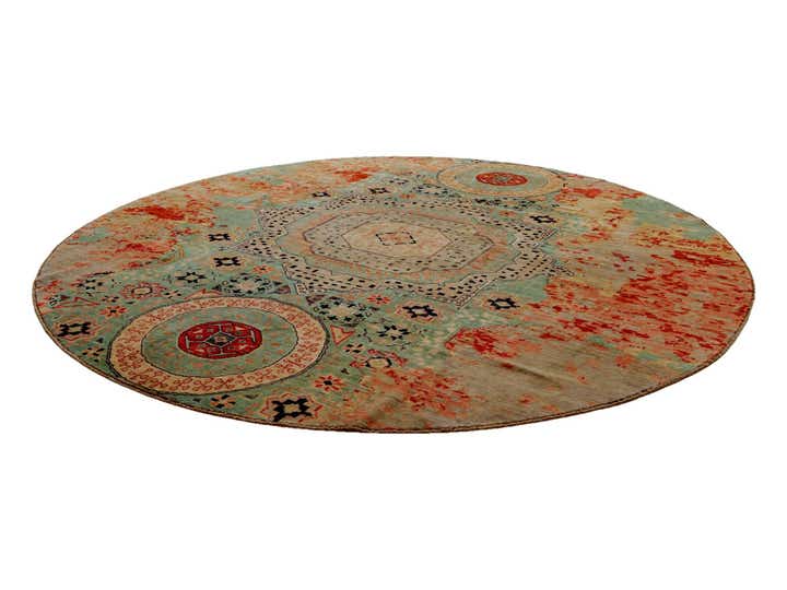 9' 8 x 9' 10 Hand Knotted Mamluk Ziegler Round Rug