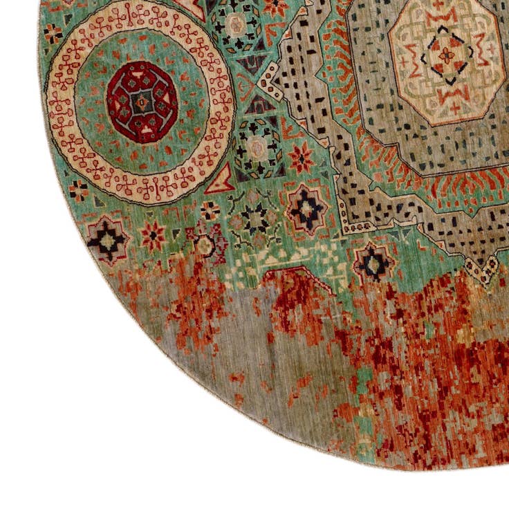 Detail image of 9' 8 x 9' 10 Hand Knotted Mamluk Ziegler Round Rug