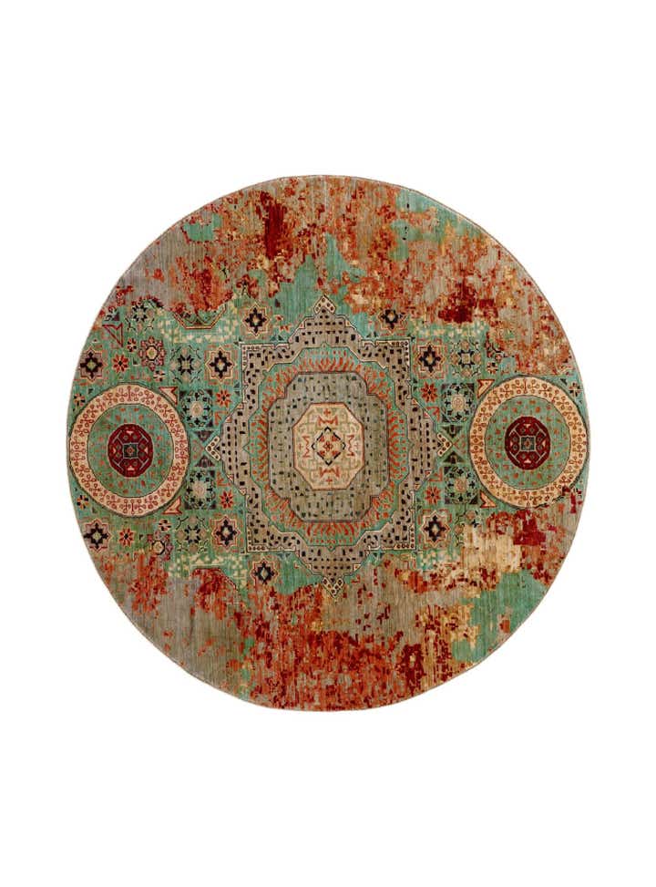 9' 8 x 9' 10 Hand Knotted Mamluk Ziegler Round Rug