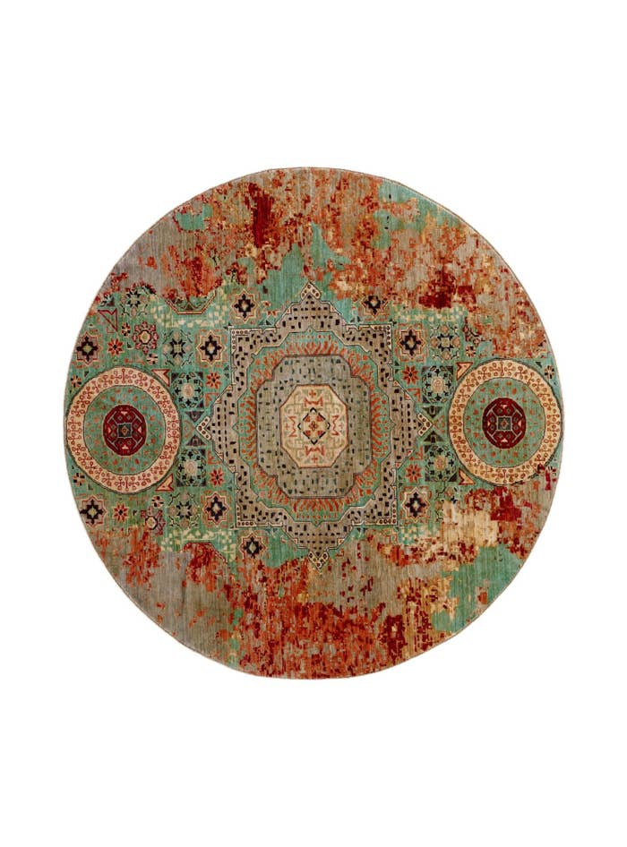 Detail image of 9' 8 x 9' 10 Hand Knotted Mamluk Ziegler Round Rug