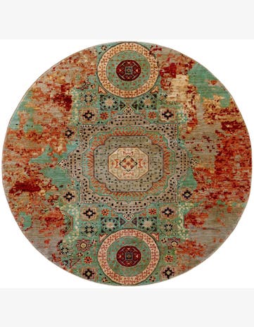 9' 8 x 9' 10 Hand Knotted Mamluk Ziegler Round Rug