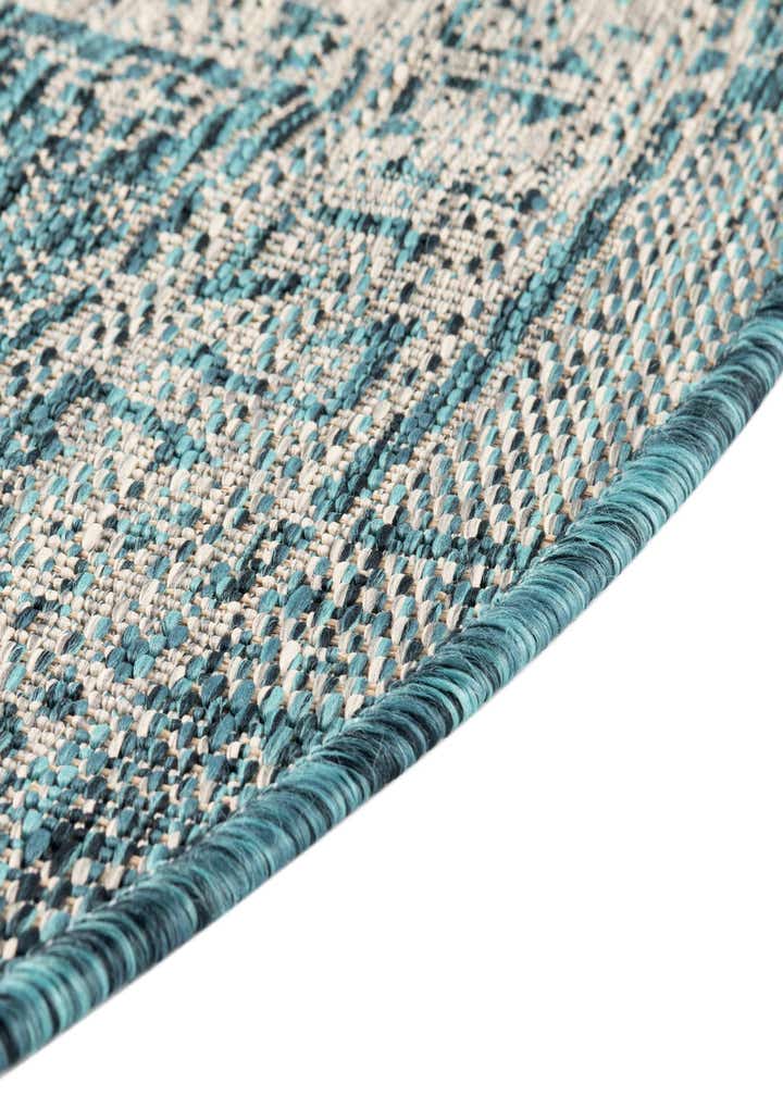 4' x 4' Easy-Clean Aztec Indoor / Outdoor Round Rug