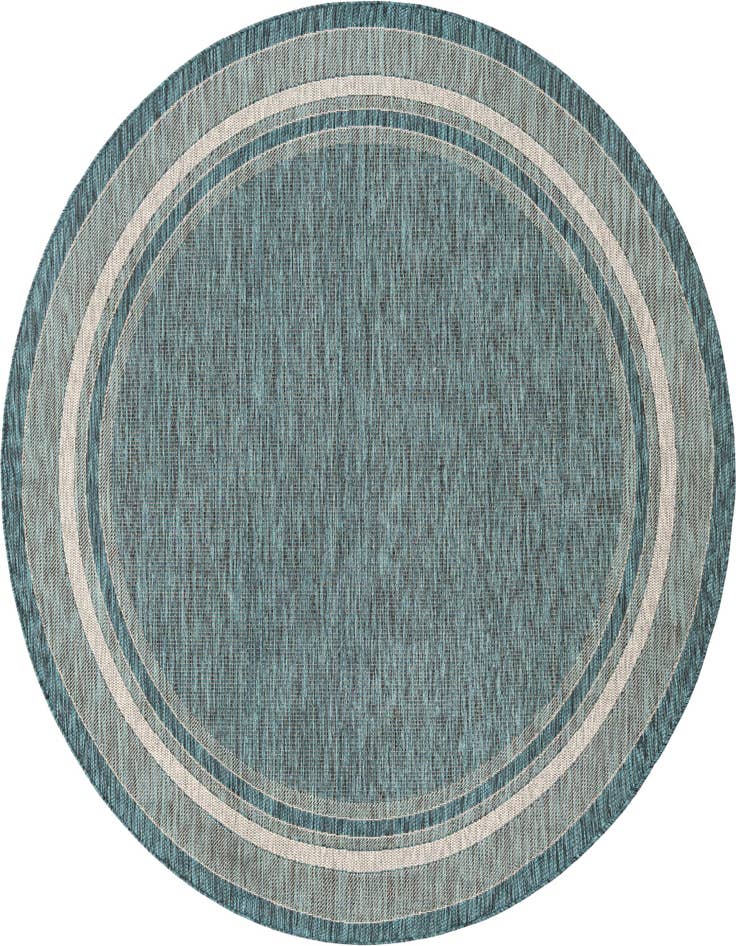 Detail image of 7' 10 x 7' 10 Easy-Clean Border Indoor / Outdoor Round Rug