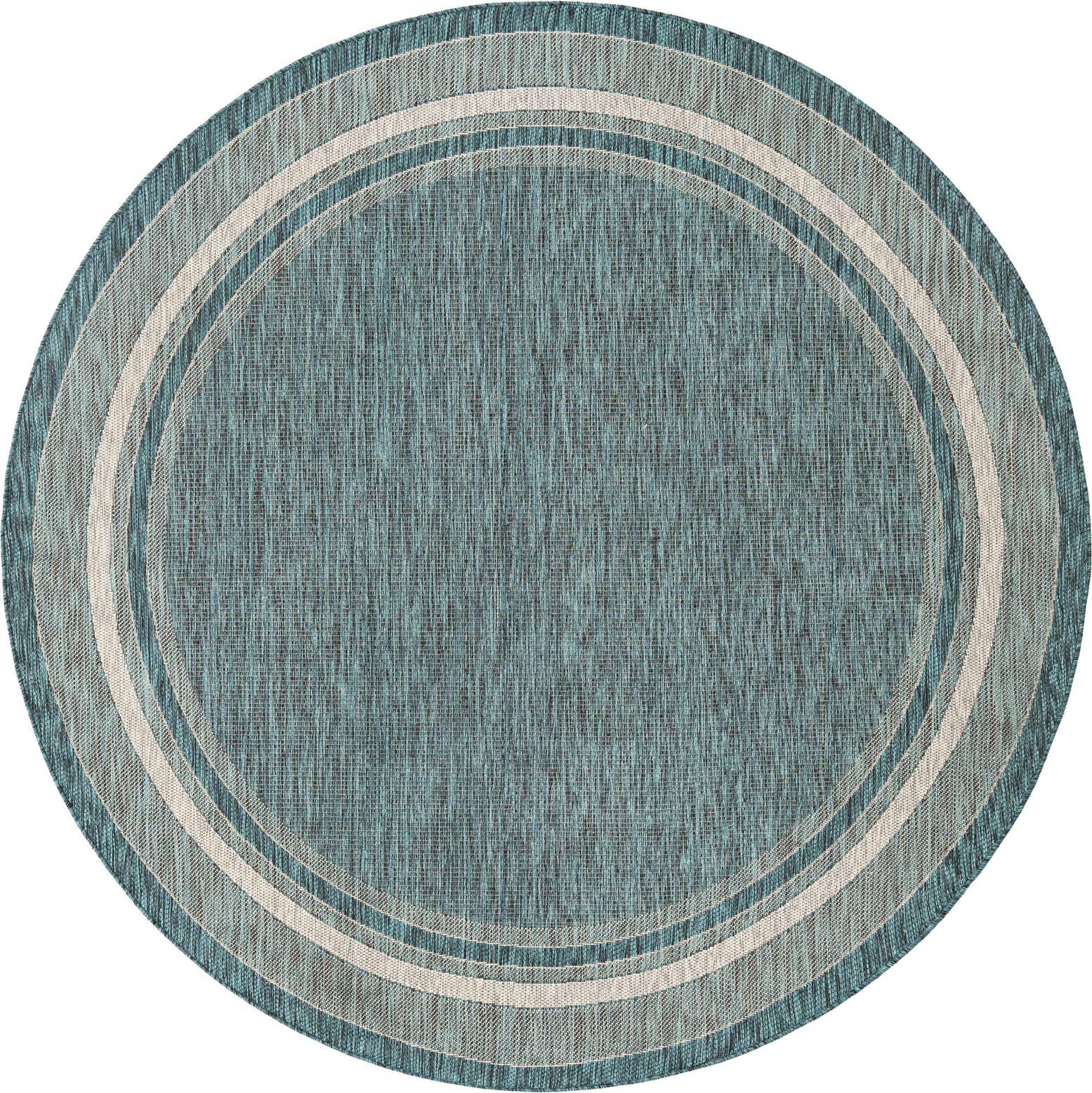 7' 10 x 7' 10 Easy-Clean Border Indoor / Outdoor Round Rug