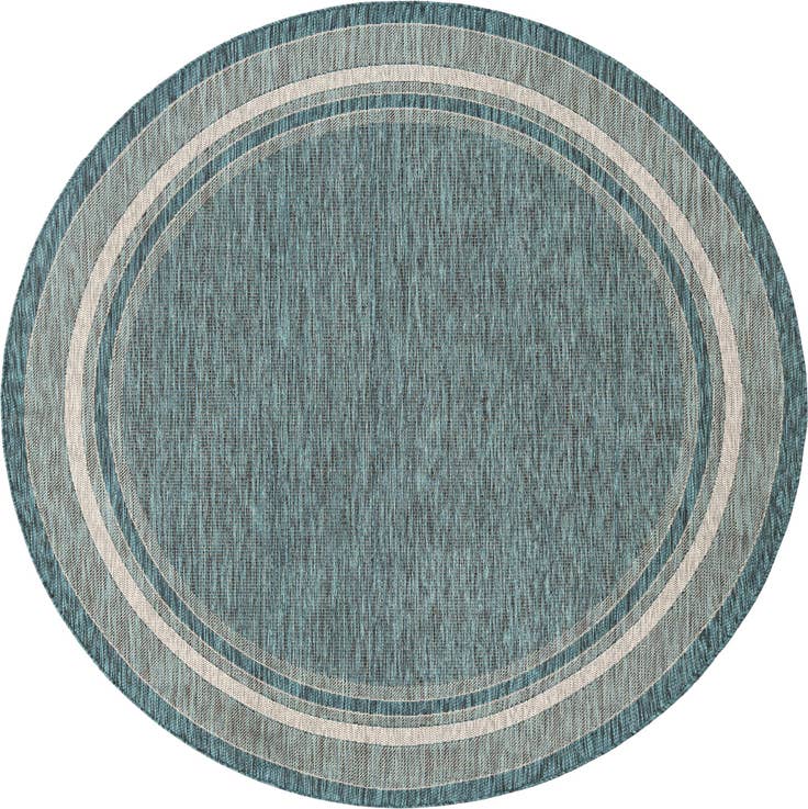 Detail image of 7' 10 x 7' 10 Easy-Clean Border Indoor / Outdoor Round Rug