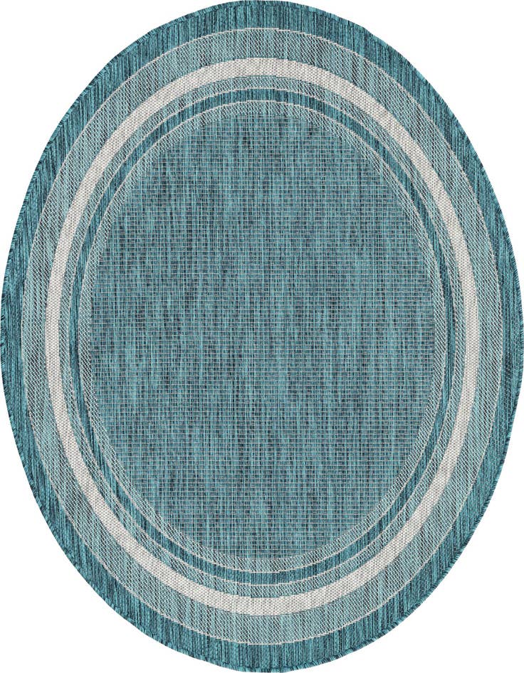 Detail image of 5' 3 x 5' 3 Easy-Clean Border Indoor / Outdoor Round Rug