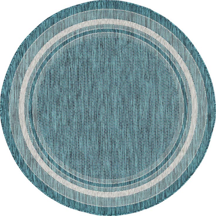 Detail image of 5' 3 x 5' 3 Easy-Clean Border Indoor / Outdoor Round Rug