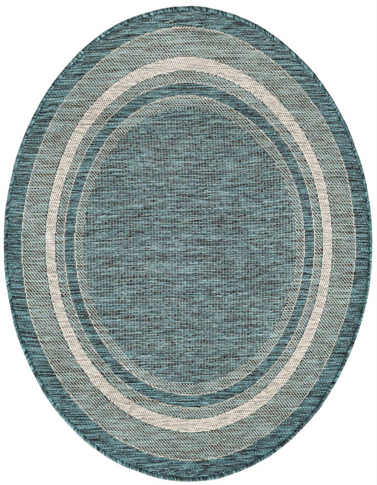 Detail image of 4' x 4' Easy-Clean Border Indoor / Outdoor Round Rug