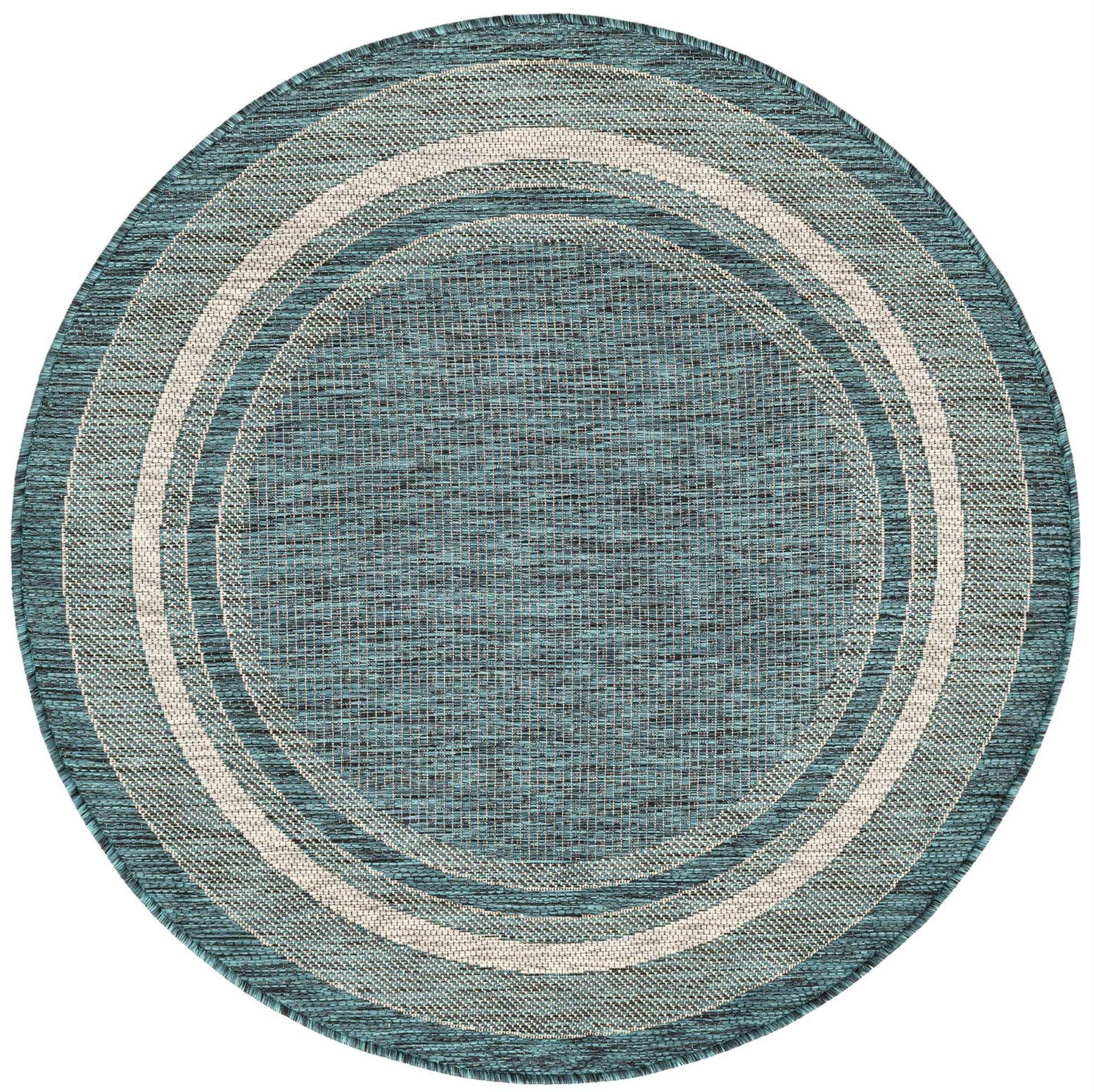 4' x 4' Easy-Clean Border Indoor / Outdoor Round Rug