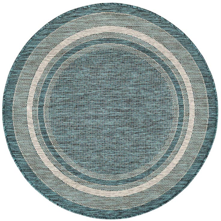 Detail image of 4' x 4' Easy-Clean Border Indoor / Outdoor Round Rug