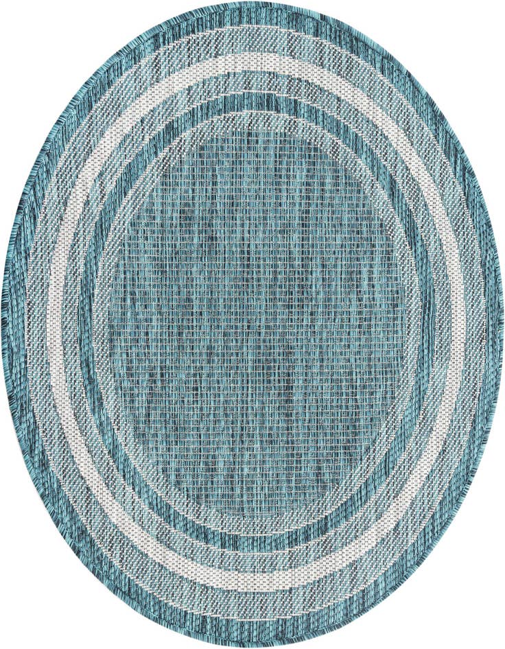 Detail image of 3' x 3' Easy-Clean Border Indoor / Outdoor Round Rug