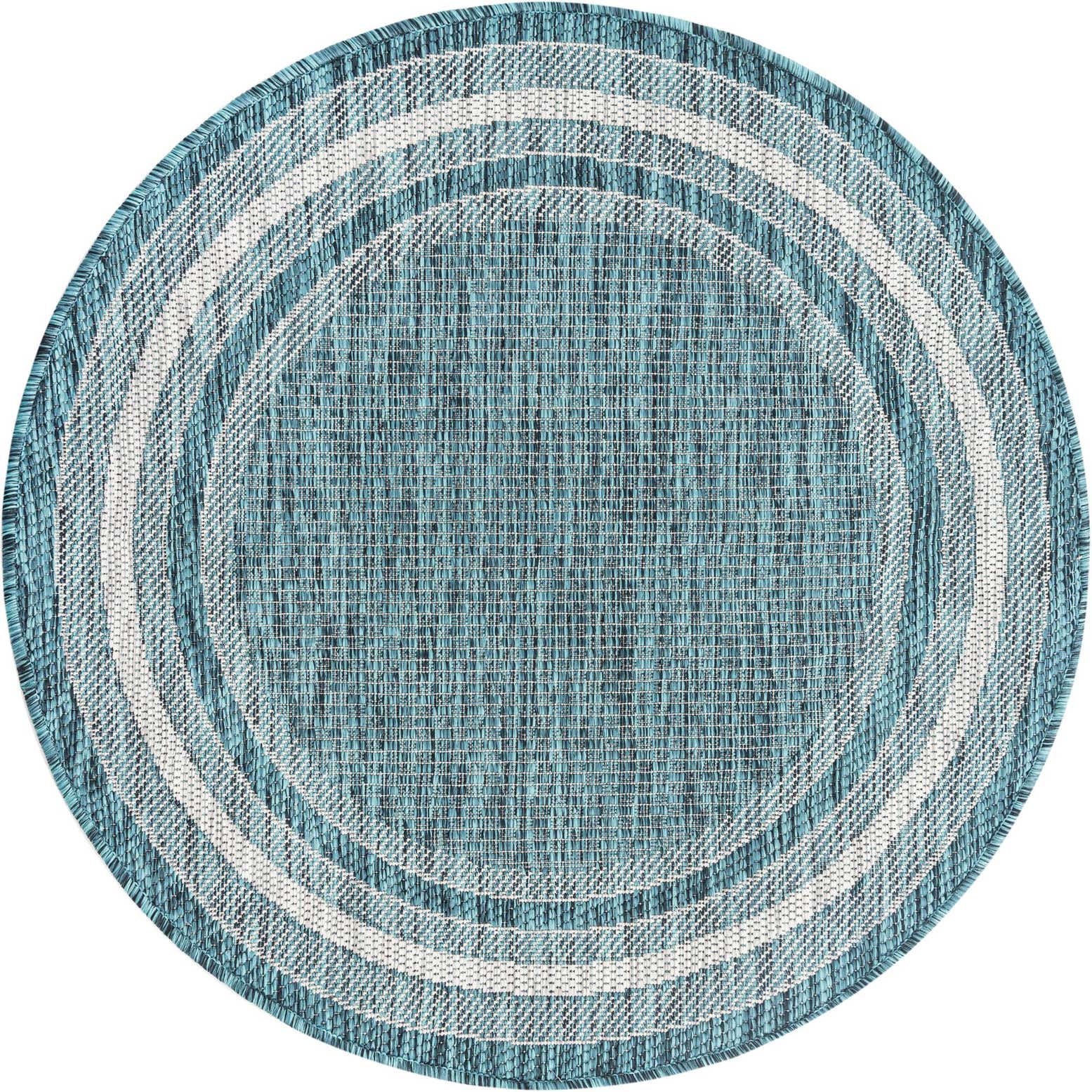 3' x 3' Easy-Clean Border Indoor / Outdoor Round Rug
