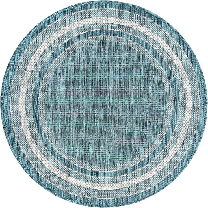 3' x 3' Easy-Clean Border Indoor / Outdoor Round Rug