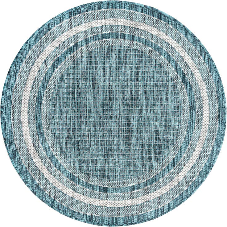 Detail image of 3' x 3' Easy-Clean Border Indoor / Outdoor Round Rug