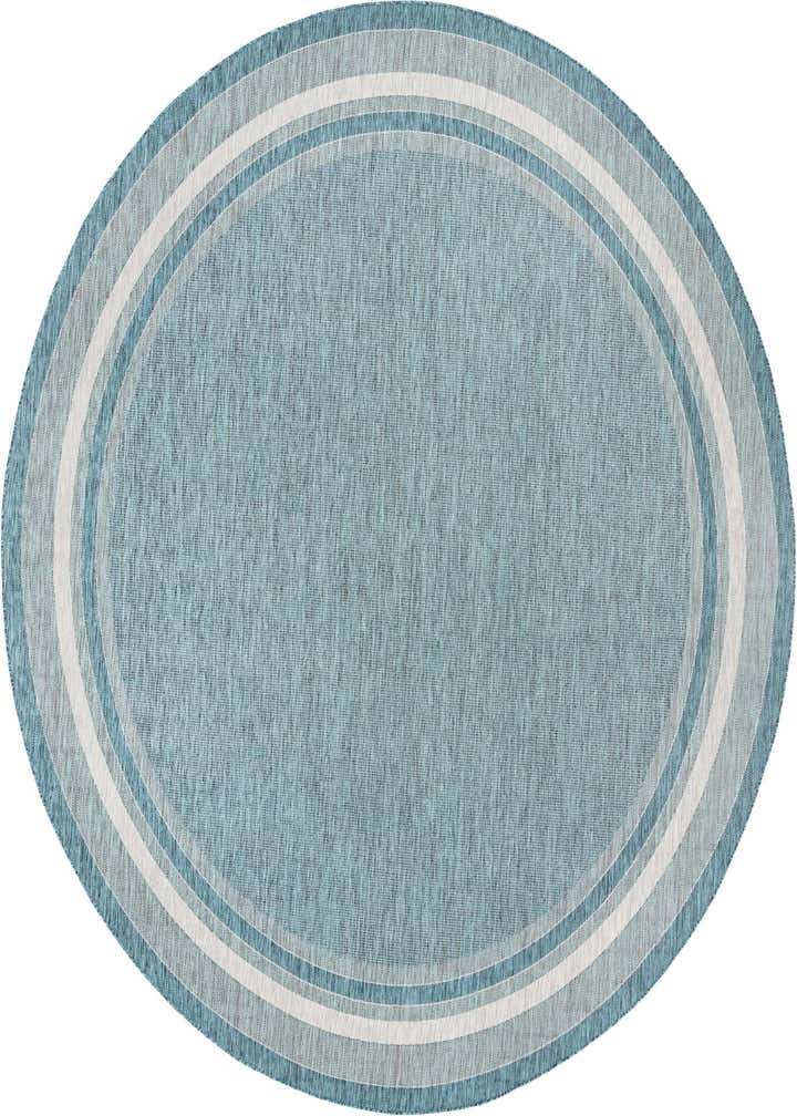 13' x 13' Easy-Clean Border Indoor / Outdoor Round Rug