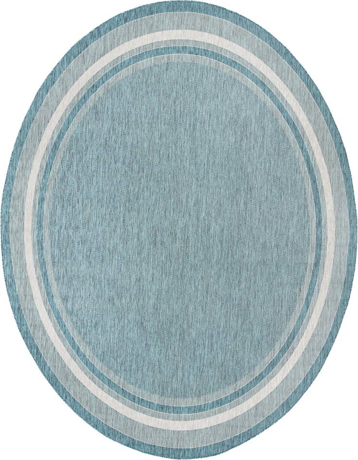 Detail image of 13' x 13' Easy-Clean Border Indoor / Outdoor Round Rug